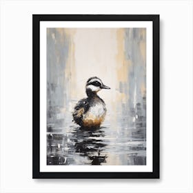 Duckling Swimming In The River 5 Art Print