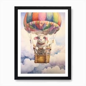 Baby Ram 2 In A Hot Air Balloon Art Print