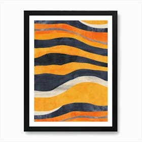 Orange And Black Stripes 1 Art Print