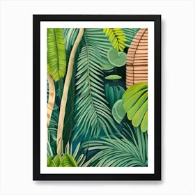 Jungle Print Hive Palm Leaves Art Print