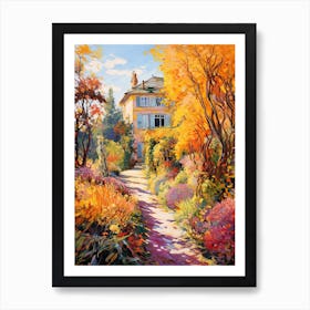 Claude Monets Garden, France In Autumn Fall Illustration 1 Art Print