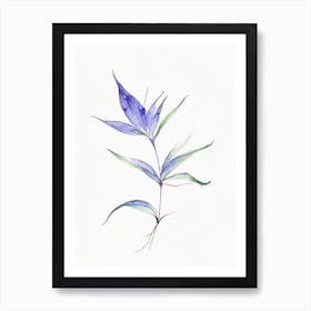 Spiderwort Leaf Minimalist Watercolour 3 Art Print