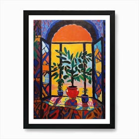 Window View Of Marrakech In The Style Of Fauvist 1 Art Print
