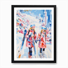 Vail Mountain Resort   Colorado Usa, Ski Resort Illustration 3 Art Print