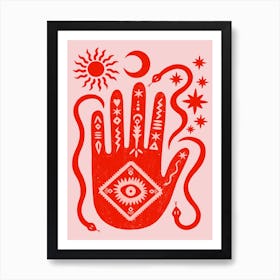 Hand And Snakes Art Print