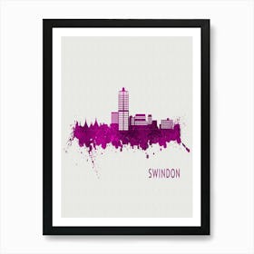 Swindon England City Purple Art Print