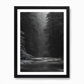 Black And White River 1 Art Print