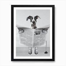 Great Dane Funny Bathroom Art Print