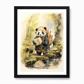 Panda Art Geocaching Watercolour 3 Art Print