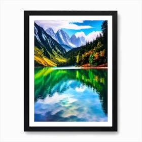 Mountain Lake - Mountain Lake Stock Videos & Royalty-Free Footage Art Print