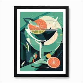 Margarita Cocktail Mid Century Modern 2 Art Print