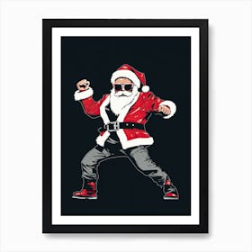 Dancing Santa 45 Art Print