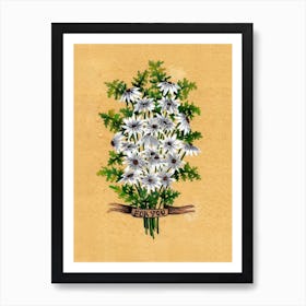 White Floral Bouquet 1 Art Print