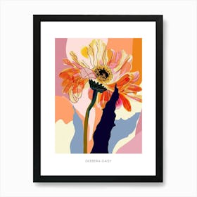 Colourful Flower Illustration Poster Gerbera Daisy 1 Art Print