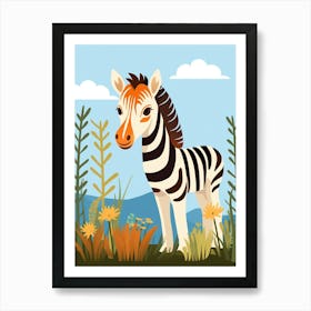 Baby Animal Illustration  Zebra 4 Art Print