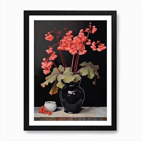 Bouquet Of Coral Bells Flowers, Autumn Fall Florals Painting 2 Art Print