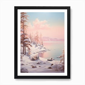 Dreamy Winter Painting Lake Tahoe Usa 3 Art Print