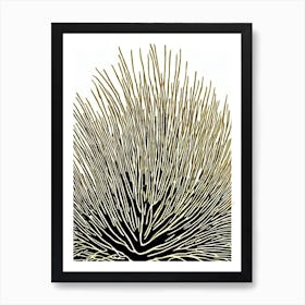 Acropora Gemmifera V Linocut Poster