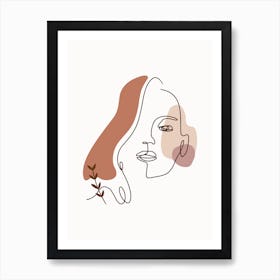 Elegant Minimalist Woman Line Art Art Print