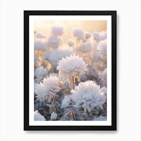 Frosty Botanical Chrysanthemum 2 Art Print