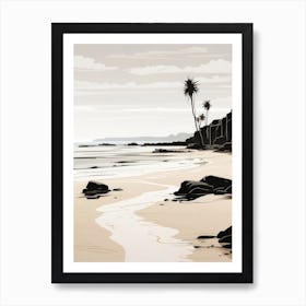 Palm Trees On The Beach Art Print