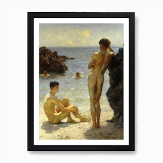 Lovers Of The Sun, 1923 By Henry Scott Tuke Art Print