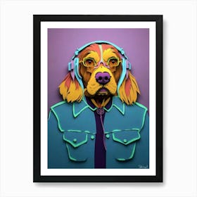 Dj Dog 1 Art Print