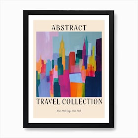 Abstract Travel Collection Poster New York City Usa 3 Art Print