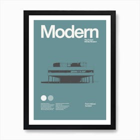 Modern Poster Modernism Minimal Graphic Architecture Bauhaus Villa Savoye Le Corbusier Art Print