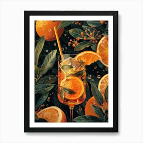 Oranges In A Glass 2 Art Print