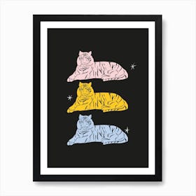 Three Tigers Art Print