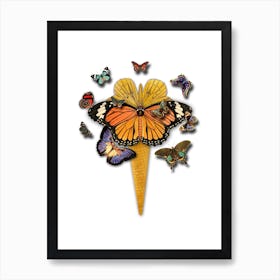 Butterflies Ice Cream Art Print