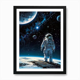 Astronaut In Space Art Print