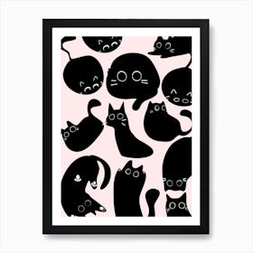 Cats Pattern Art Print