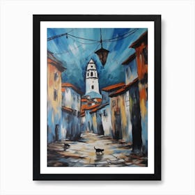 Painting Of Rio De Janeiro With A Cat In The Style Of Surrealism, Dali Style 2 Art Print
