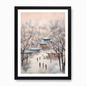 Winter City Park Painting Jingshan Park Beijing China 3 Art Print