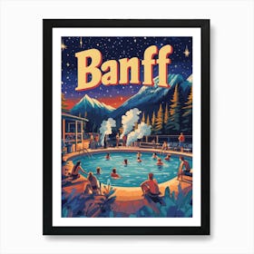 Aihrgdesign A 1970s Inspired Travel Poster For Banff Art Print