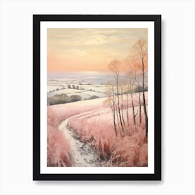 Dreamy Winter Painting The South Downs England 2 Art Print