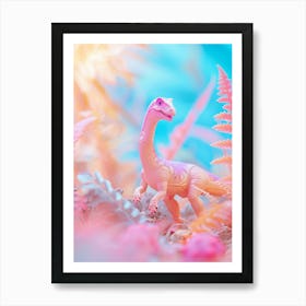 Pastel Toy Dinosaur In The Nature 1 Art Print