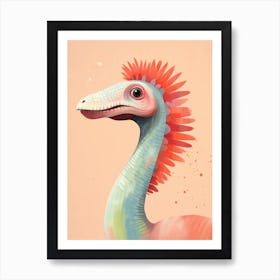 Colourful Dinosaur Corythosaurus 3 Art Print