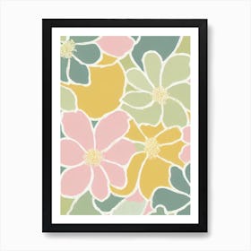 Sweet Pea Pastel Floral 1 Flower Art Print