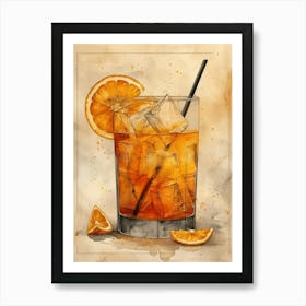 Orange Juice Cocktail Art Print