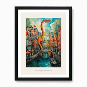 Dinosaur In The Canals Of Amsterdam 3 Poster Art Print