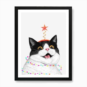 Christmas Cat 1 Art Print