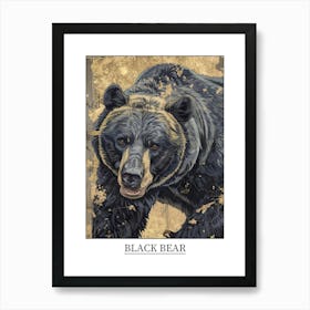 Black Bear Precisionist Illustration 4 Poster Art Print