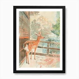 Nara Japan 3 Retro Illustration Art Print