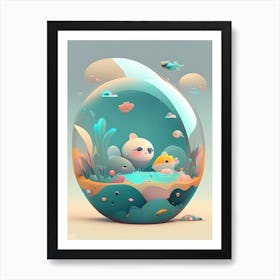 Surface Kawaii Kids Space Art Print