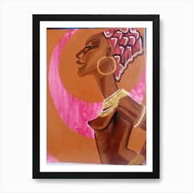 An African print woman Art Print