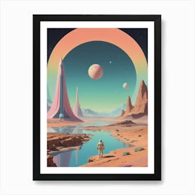 Alien Landscape vintage retro sci-fi art 1 Art Print