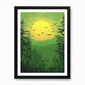 Sunset In The Forest 5 Art Print